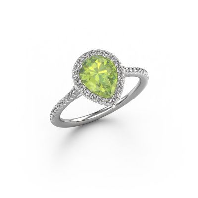 Verlobungsring Seline per 2 585 Weißgold Peridot 8x6 mm