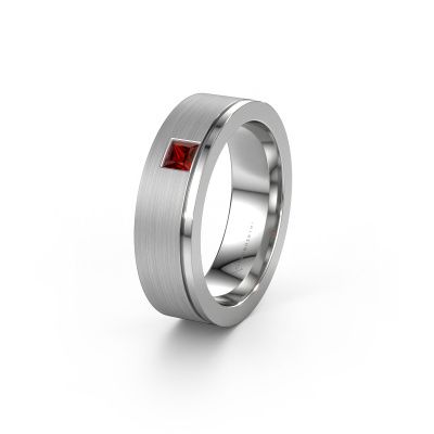 Wedding ring WH0550L16CMP 950 platinum garnet ±6x2.2 mm