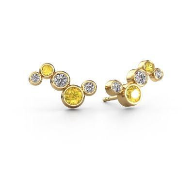 Earrings Ryan 585 gold yellow sapphire 4 mm