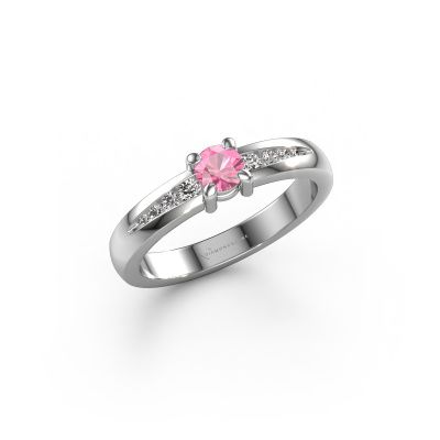 Engagement ring Zohra 950 platinum pink sapphire 4 mm