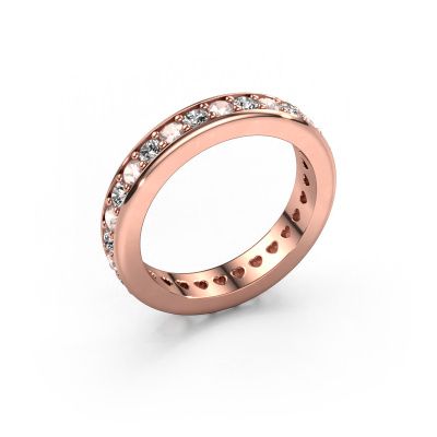 Stackable ring Nienke 585 rose gold morganite champagne 2.2 mm