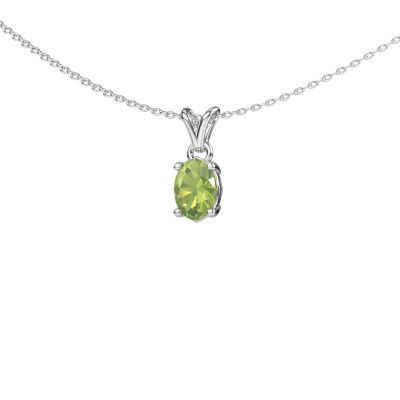 Pendant Lucy 1 585 white gold peridot 7x5 mm