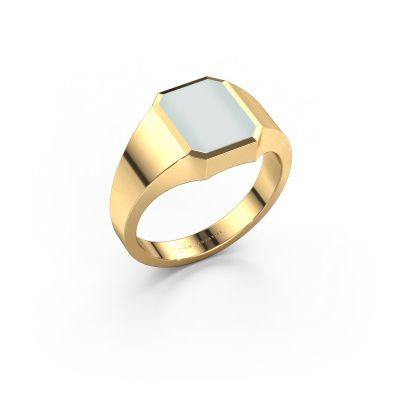 Pinky Ring Lars 1 585 Gold grüner Lagenstein 10x8 mm