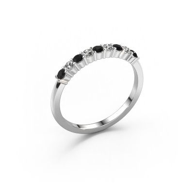 Bague Yasmin 9 950 platine diamant noir 0.55 crt
