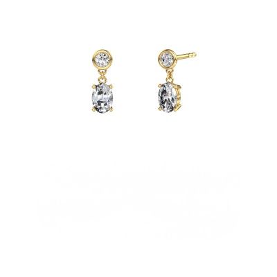 Pendants d'oreilles Lacey OVL 585 or jaune diamant 1.40 crt
