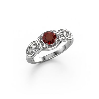 Ring Zoe 585 white gold garnet 5 mm
