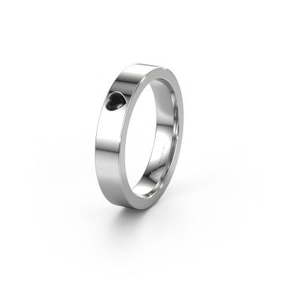 Wedding ring WH0101L14BPHRT 950 platinum black diamond ±0.16x0.08 in