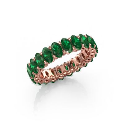 Stackable ring Heddy OVL 3x5 585 rose gold emerald 5x3 mm