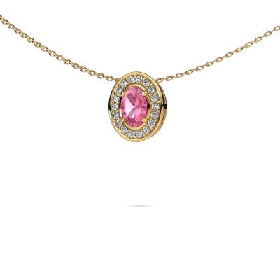 Necklace Madelon 585 gold pink sapphire 6x4 mm