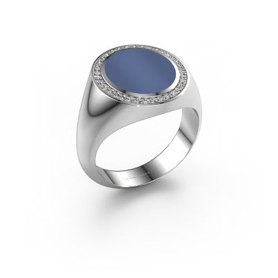 Signet ring Adam 3 585 white gold blue sardonyx 13x11 mm