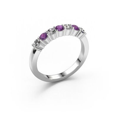 Ring Yasmin 7 585 white gold amethyst 2.7 mm