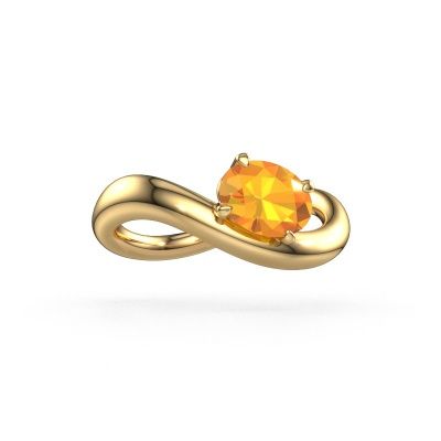 Bague de fiançailles Chloe OVL 585 or jaune citrine 7,5x5,5 mm