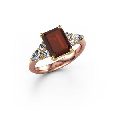 Promise ring Melani EME 585 rose gold garnet 9x7 mm