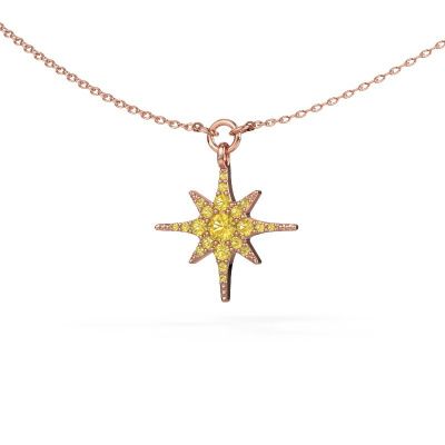 Necklace Star 585 rose gold yellow sapphire 3 mm