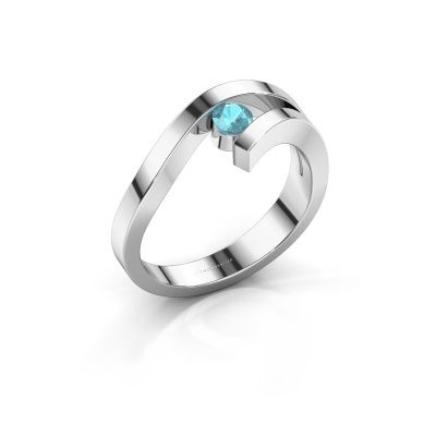 Ring Evalyn 1 585 Weißgold Blau Topas 3.7 mm