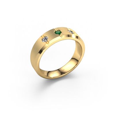 Heren ring Remco 585 goud smaragd 2.7 mm