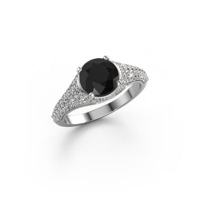Engagement ring Lovella 950 platinum black diamond 2.429 crt