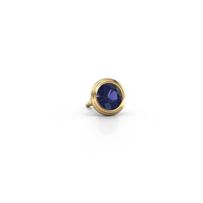 Men's earring Aron 585 gold sapphire 5 mm