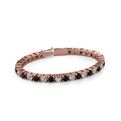 Tennisarmband Karin 5 mm 750 Roségold Schwarz Diamant 18.70 crt