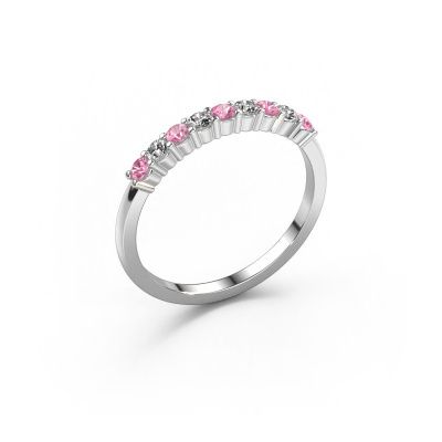 Ring Yasmin 9 950 platinum pink sapphire 2.4 mm