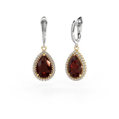 Pendants d'oreilles Tilly per 4 585 or jaune grenat 12x8 mm
