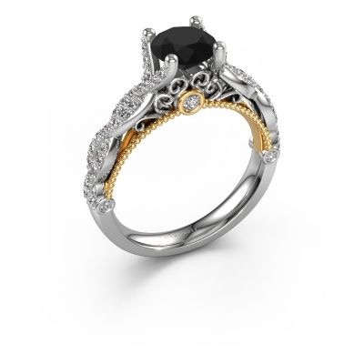 Engagement ring Chantelle 585 white gold black diamond 1.699 crt