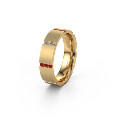 Wedding ring WH0135L15BM 585 gold ruby ±0.20x0.08 in