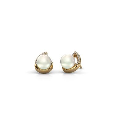 Boucles d'oreilles Kaira 585 or jaune perle blanche 7 mm