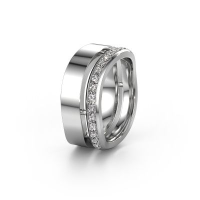 Bague de mariage WH6008L18BP 950 platine diamant synthétique ±10x2 mm