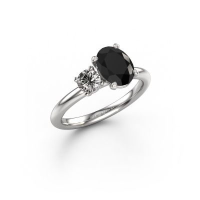 Verlobungsring Toi et Moi OVL-RND 950 Platin Schwarz Diamant 1.70 crt