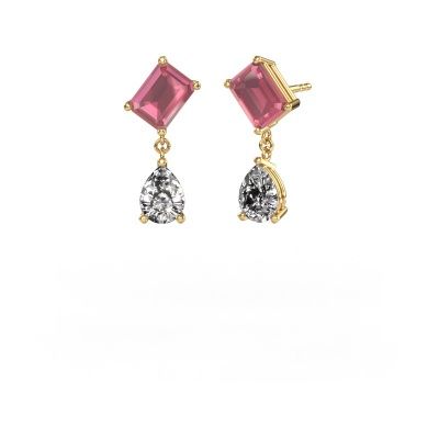 Earrings Toi et Moi EME PER 585 gold tourmaline pink 8x6 mm
