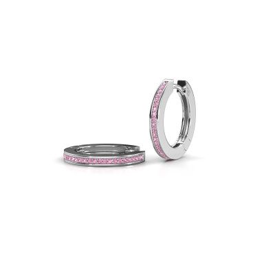 Hoop earrings Renee 4 12 mm 950 platinum pink sapphire 1 mm