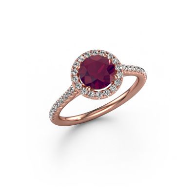 Verlobungsring Seline rnd 2 585 Roségold Rhodolit 6.5 mm