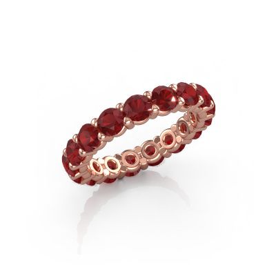Stackable ring Heddy rnd 3.7 585 rose gold ruby 3.7 mm