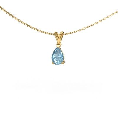 Pendant Sam PER 585 gold blue lab grown diamond 7x5 mm