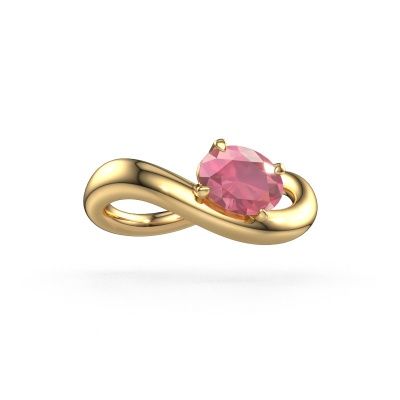 Engagement ring Chloe OVL 585 gold tourmaline pink 7,5x5,5 mm