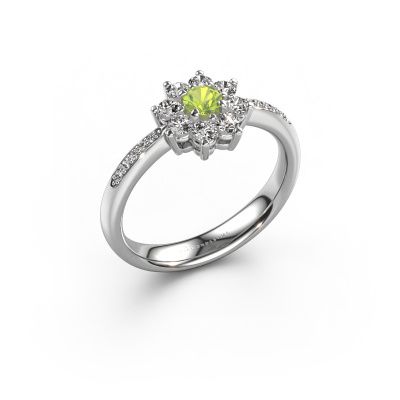 Engagement ring Camille 2 585 white gold peridot 3.4 mm