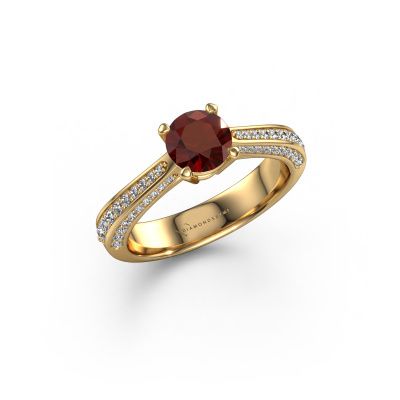 Engagement ring Ruby rnd 585 gold garnet 5.7 mm