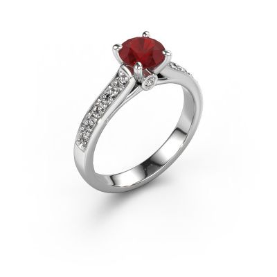 Verlobungsring Valorie RND 2 950 Platin Rubin 6.5 mm