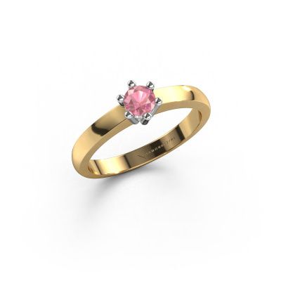 Engagement ring Luna 1 585 gold tourmaline pink 3.7 mm