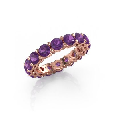 Stackable ring Michelle full 4.0 585 rose gold amethyst 4 mm