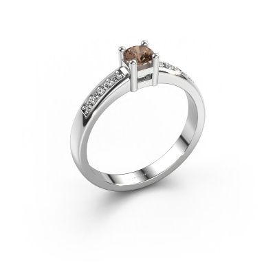 Engagement ring Eline 2 585 white gold brown diamond 0.32 crt