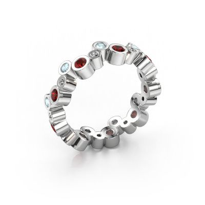 Ring Tessa 585 white gold garnet 2.5 mm