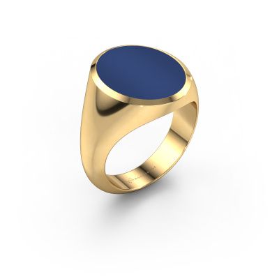 Chevalière Herman 6 585 or jaune lapis lazuli 16x13 mm