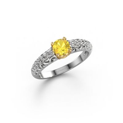 Engagement ring Mellie 585 white gold yellow sapphire 5 mm
