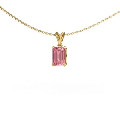 Pendant Sam EME 585 gold pink lab grown diamond 7x5 mm