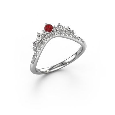 Stackable ring Nica D 585 white gold ruby 2.7 mm