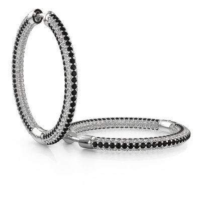 Créoles Hope 25mm 585 or blanc diamant noir 4.809 crt