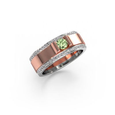 Men's ring Danillo 585 rose gold green lab grown diamond 4.2 mm