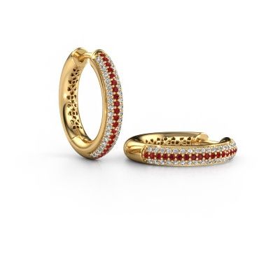 Hoop earrings Tristan B 19 mm 585 gold ruby 1 mm